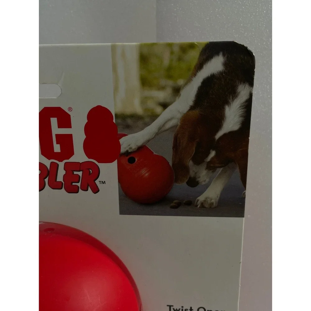 KONG Wobbler Large Red Dog Toy Food Treat Dispenser Slow Feeder 25+ lbs